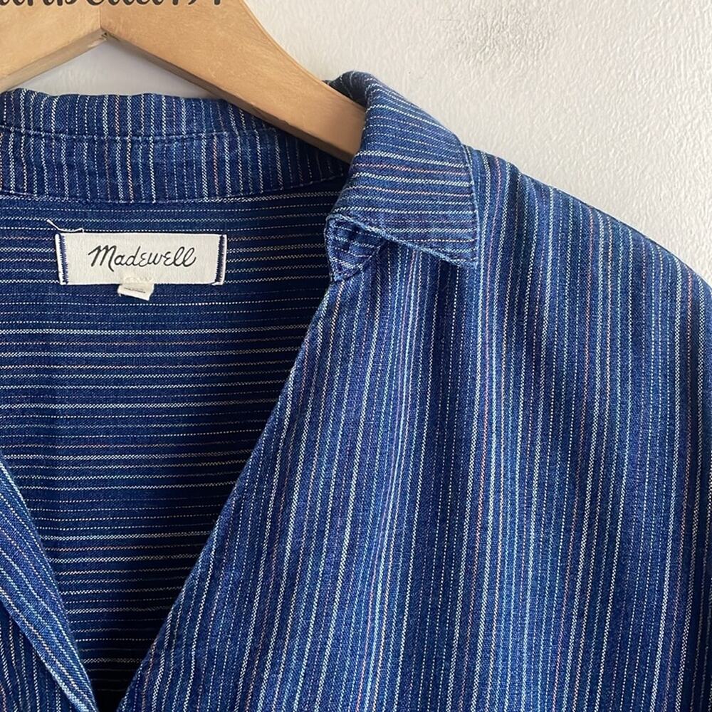 Madewell Courier Button-Back Shirt in Cecile Stripe - Picture 6 of 15